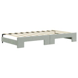 Daybed with Trundle&Drawers without Mattress Light Grey 90x190 cm 3197023
