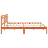 Bed Frame with Headboard Brown Pine wood 872364