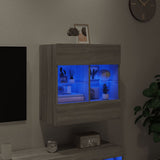 TV Wall Cabinet with LED Lights Grey Sonoma 58.5x30x60.5 cm 837097