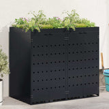 Wheelie Bin Storage for 2 Bins Black 136 x 77.5 x 121.5 cm 3394738