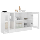 Vitrine Cabinet High Gloss White 120x30.5x70 cm Engineered Wood 802792