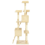 Cat Tree with Sisal Scratching Posts 170 cm Beige 170614