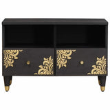 TV Cabinet with Drawer Black 70 x 33 x 46 cm Solid Mango Wood 4018809