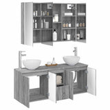 Bathroom Cabinet Set 4 pcs Grey Sonoma 103.5 x 15.5 x 70 cm 3406348
