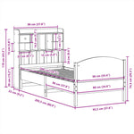 ZNTS Bookcase Bed without Mattress White 90x200cm Solid Wood Pine 3323162