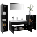 ZNTS Bathroom Furniture Set Black Engineered Wood 3071379