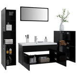 ZNTS Bathroom Furniture Set Black Engineered Wood 3071379