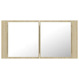 LED Bathroom Mirror Cabinet Sonoma Oak 90x12x45 cm Acrylic 804975
