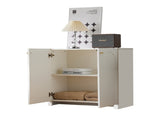 Storage Cabinet with 2 Doors, Wooden Buffet Sideboard with Adjustable Shelf and Metal Handles, N896P457077W