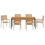Garden Dining Set 7 pcs Beige Poly Rattan 3365504