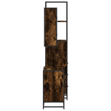 3 Piece Bathroom Furniture Set Smoked Oak Engineered Wood 3301167
