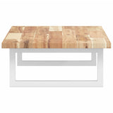 Basin Shelf Wall Mounted Steel and Solid Wood Acacia 3302664