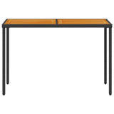 Garden Table Black PE rattan, powder-coated steel, solid acacia wood 365077