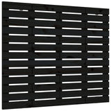 Wall Headboard Black 126x3x91.5 cm Solid Wood Pine 824682