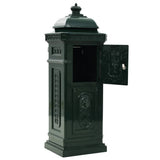 Pillar Letterbox Green Cast aluminium Large Decorative Inlays 43890