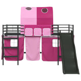 Kids'Loft Bed Frame Black and Pink 100 x 200 cm Metal 42020848