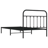 Bed Frame Black Powder-Coated Steel 100x200 cm Bed Frame 352573