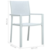 Garden Chair Set of 4 White Plastic Standard Light Weight 47888