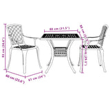 Bistro Set White Cast Aluminium Medium Durable Bistro Set 3216347