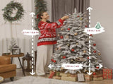 6 ft Artificial Flocked Christmas Tree with 1182 Branches, Hinged Xmas Tree with Foldable Metal T3398P424884
