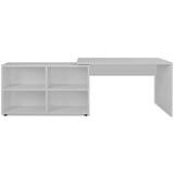 ZNTS Corner Desk 4 Shelves White 243060