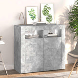 Sideboard with LED Lights Concrete Grey 80x35x75 cm 804332