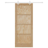 Sliding Door Natural and White 86 x 211 cm Solid Pine Wood 3445529