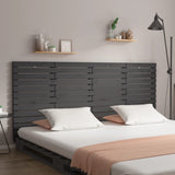 Wall Headboard Grey 206x3x91.5 cm Solid Wood Pine 824670