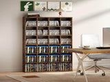 CD Storage Unit with Adjustable Shelves, 89 x 130.5 cm, Rustic Brown T3398P553227