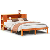 Bookcase Bed without Mattress Wax Brown 140x200cm Solid Wood Pine 3322529