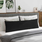 Sofa Pillows 2 pcs Black 145 x 40 cm Corduroy Fabric 42013848