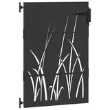 Garden Gate with Lock Black 85 x 150 cm Powder-coated steel 42015866