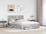 Bed Frame Concrete Grey 120 x 190 cm Engineered Wood 3409670