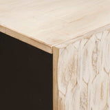 TV Cabinet White Wash Finish 105 x 33 x 46 cm Solid Mango Wood 4017864