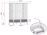 Raised Bed with Trellis and Roof Black 124 x 40 x 127 cm PP 3423034