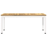 Garden Bench 108.5 x 35 x 45 cm Solid Acacia Wood White 901749