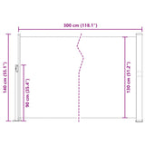 Retractable Side Awning 140 x 300 cm Red 45356