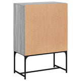 Side Cabinet with Glass Doors Grey Sonoma 69x37x100 cm 836551