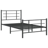 Metal Bed Frame without Mattress with Footboard Black 100x190cm 355573