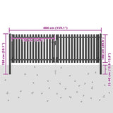 Garden Fence Gate Steel 400x100 cm Anthracite 146334