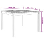 Garden Dining Table 110x110x75 cm Solid Wood Acacia 366369