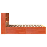 Bed Frame without Mattress Wax Brown 135x190 cm Double Solid Wood Pine 3323472