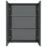 Bathroom Mirror Cabinet 60x15x75 cm MDF Shining Grey 331526