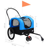 2-in-1 Pet Bike Trailer & Jogging Stroller Blue and Black 92438