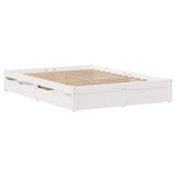 Bed Frame without Mattress White 150x200 cm King Size Solid Wood Pine 3301665