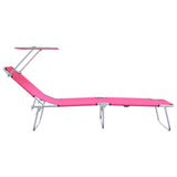 Sun Lounger Folding 2 pcs Pink 58 x 188 x 77cm Polyester 42003066