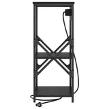 Bedside Cabinet Black Oak 41 x 31 x 76 cm Engineered Wood 859525
