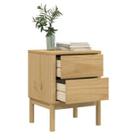 ZNTS Bedside Cabinet FLORO Wax Brown 45x39x57 cm Solid Wood Pine 374002