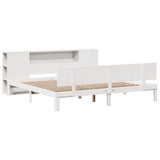 Bookcase Bed without Mattress White 200x200cm Solid Wood Pine 3322641