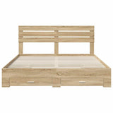 Bed Frame with Drawer with Headboard Manual Engineered Wood 3411616